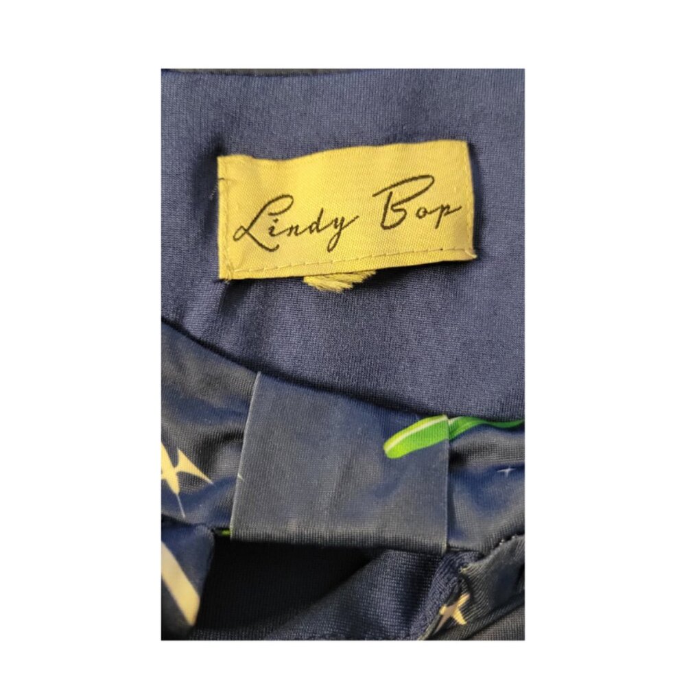 SOLD - RARE Lindy Bop Juliet "Blue Space Dog" Retro Pinup Mod Dress, Size 16 - Picture 4 of 7